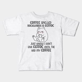 Coffee Spelled Backwards Kids T-Shirt